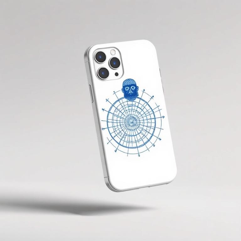 Husă iPhone rave human 2.0 – Alb / albastru Y2K